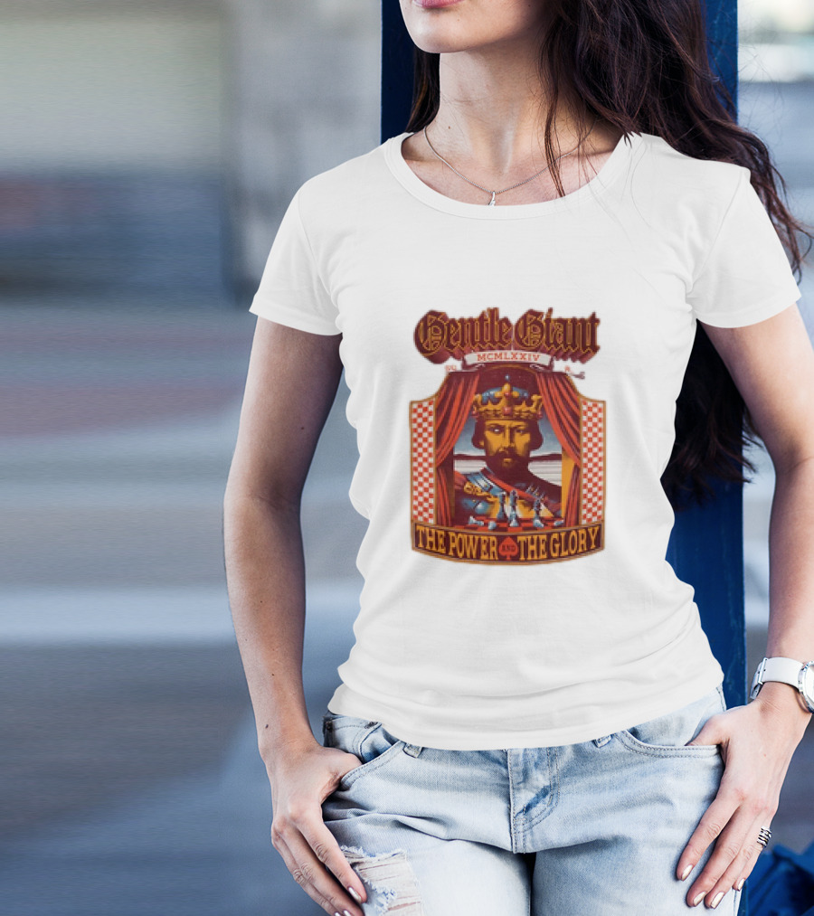 Gentle Giant MCMLXXIV The Power And The Glory King Chessboard Curtain T-Shirt