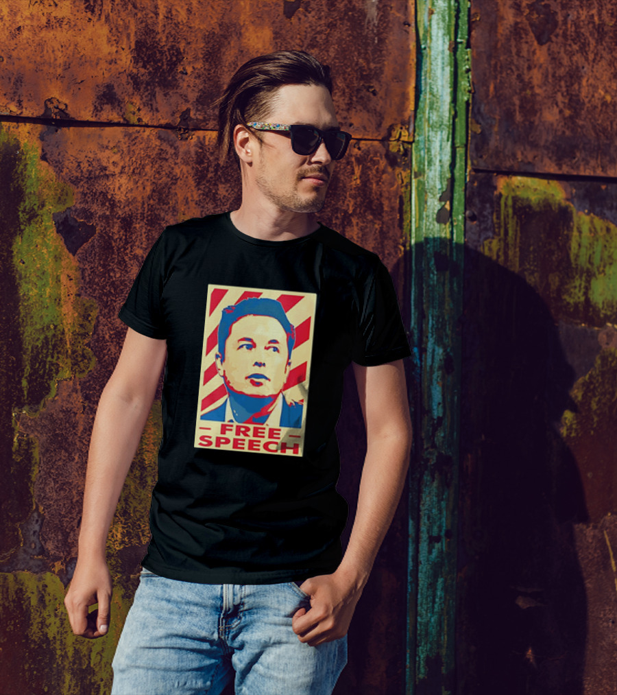 Elon Musk Free Speech Poster T-Shirt