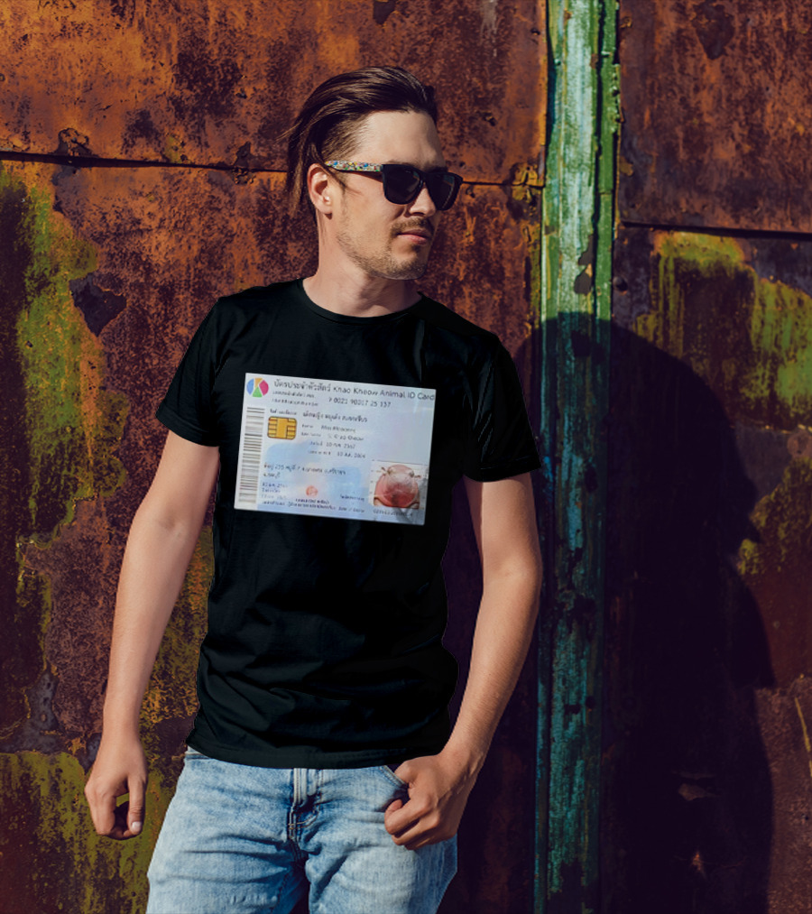 Khao Kheow Animal ID Card Moo Deng Identification T-Shirt