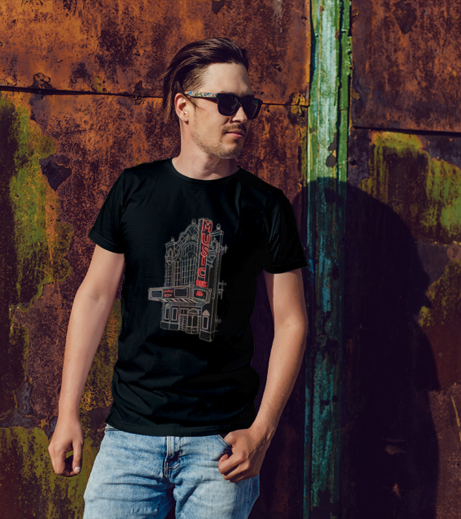 Music Box Theater Neon Sign Est 1929 T-Shirt