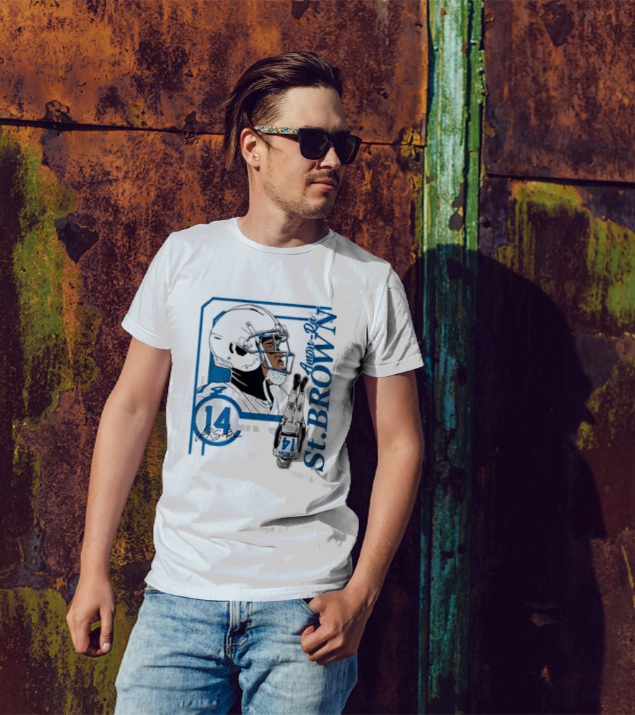 Amon-Ra St. Brown 14 Detroit Lions NFL Football Vintage Collage T-Shirt