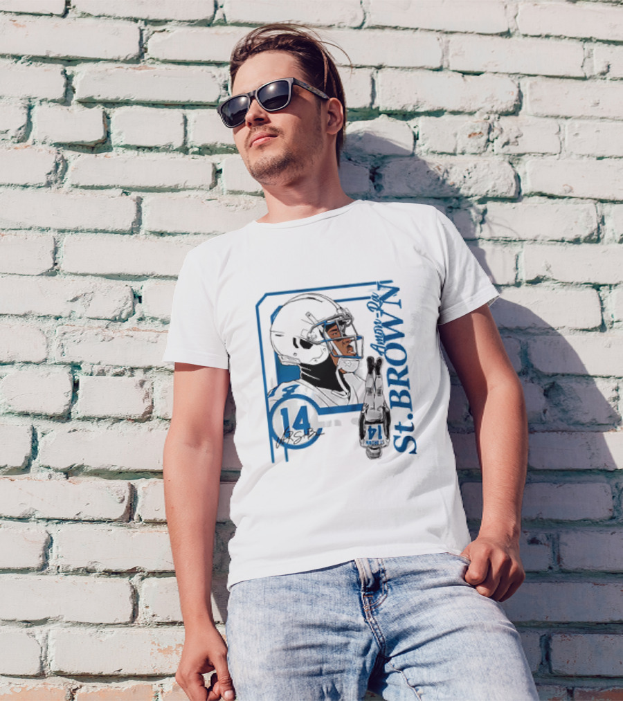 Amon-Ra St. Brown 14 Detroit Lions NFL Football Vintage Collage T-Shirt