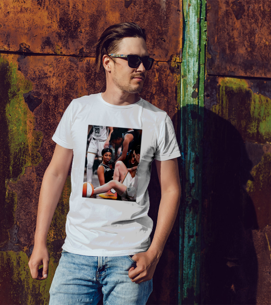 Angel Reese Determined Poised Basketball Court Moment T-Shirt