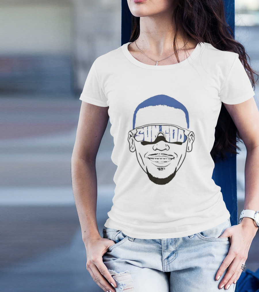 Sun God Amon Ra St Brown Big Face Sunglasses T-Shirt