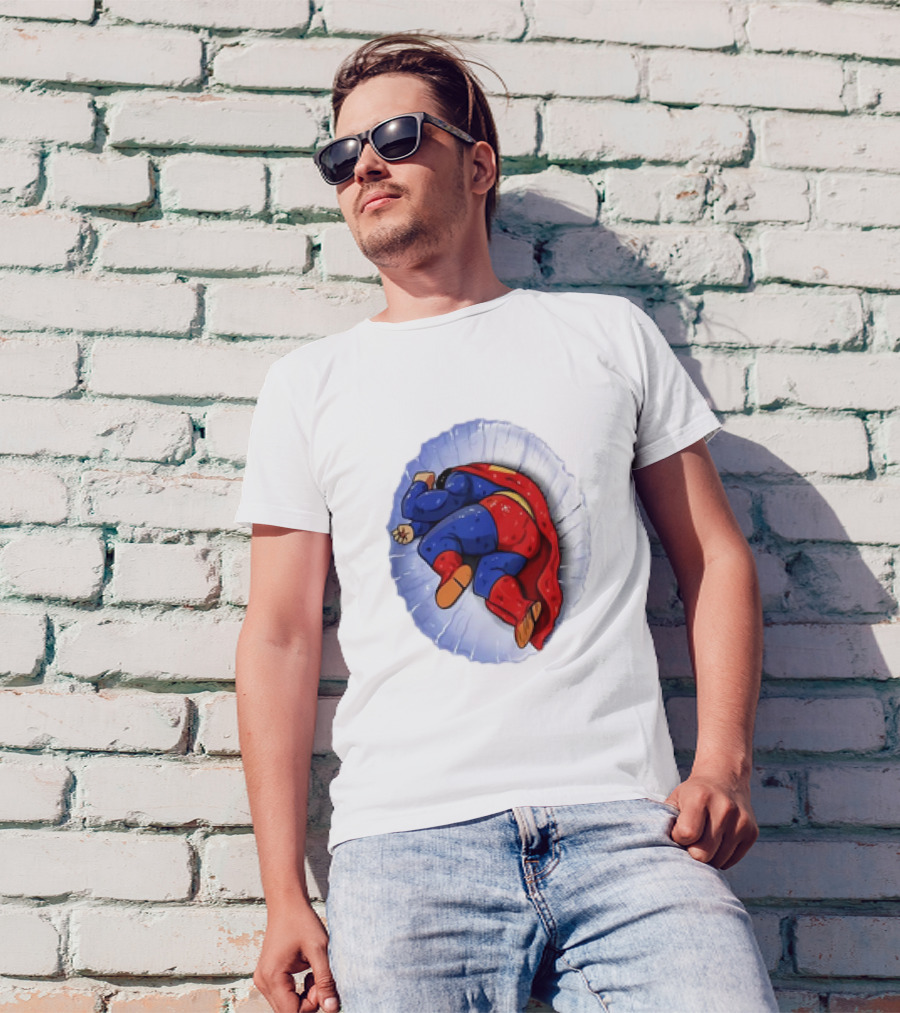 Superman X Yamcha Fallen Hero Parody Crossover T-Shirt
