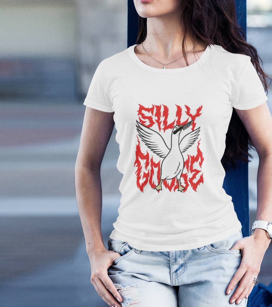Silly Goose Tragic Girls Goose With Knife T-Shirt