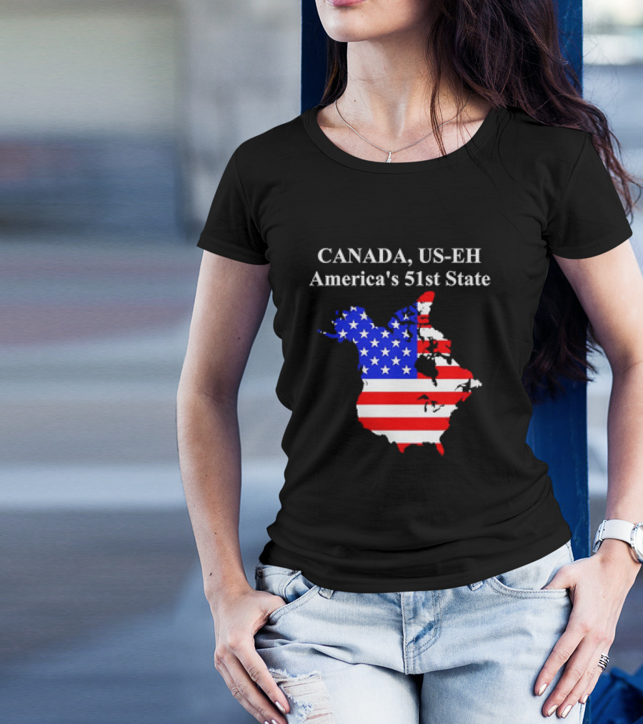 Canada US-EH America's 51st State Map T-Shirt