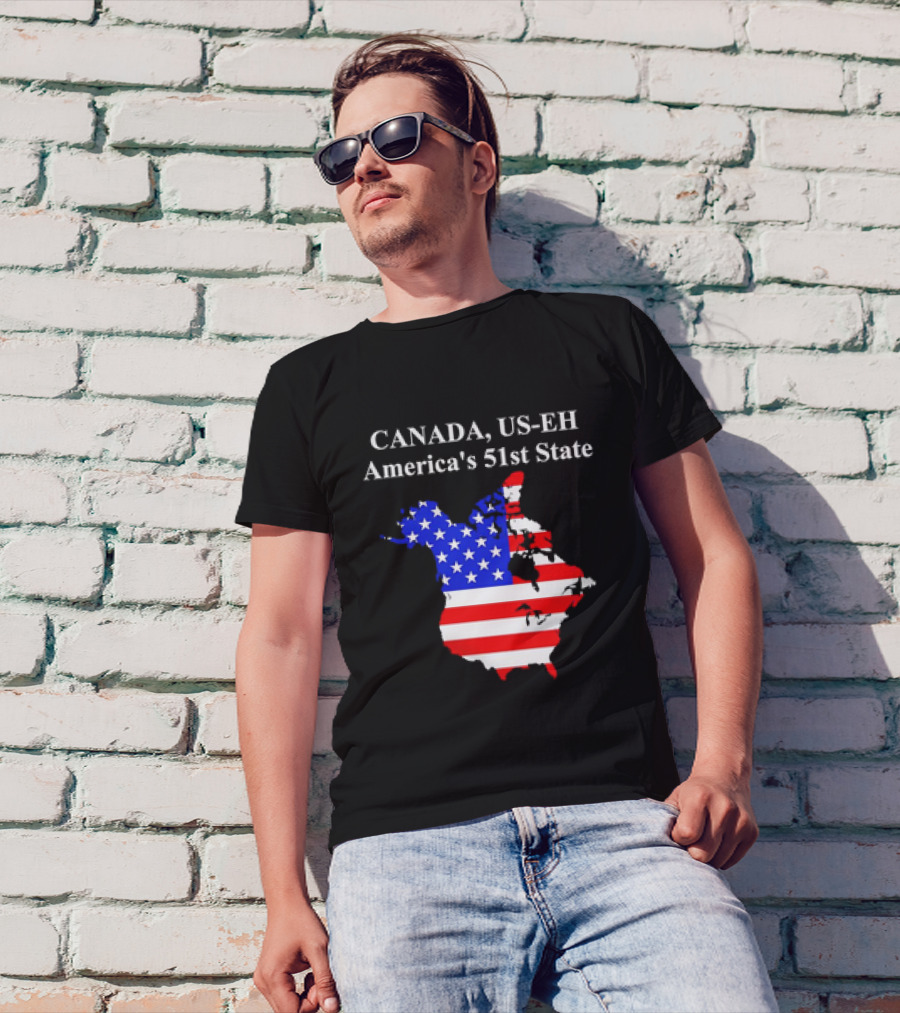 Canada US-EH America's 51st State Map T-Shirt