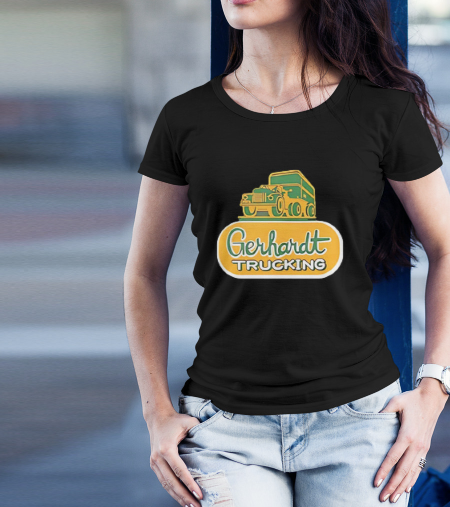 Gerhardt Trucking Vintage Green And Yellow Truck T-Shirt