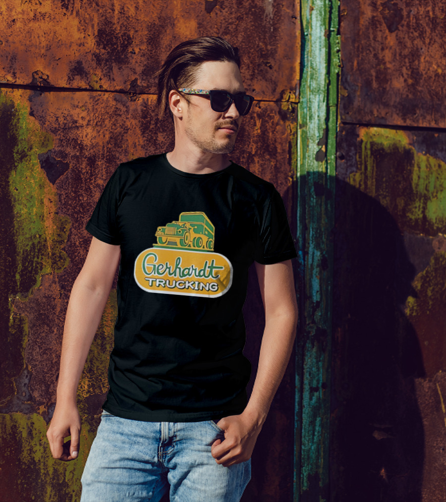 Gerhardt Trucking Vintage Green And Yellow Truck T-Shirt