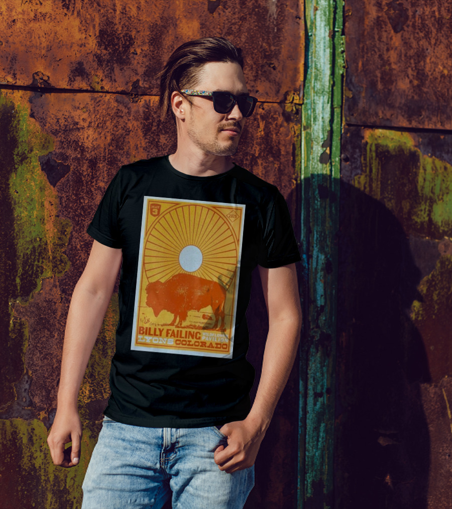 Billy Failing Wildflower Pavilion May 3 2025 Lyons Colorado Concert Buffalo Sunburst Art T-Shirt