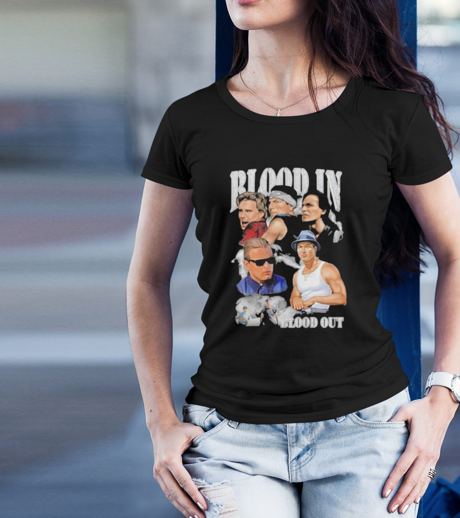 Blood In Blood Out Movie Characters Collage With Diamonds T-Shirt