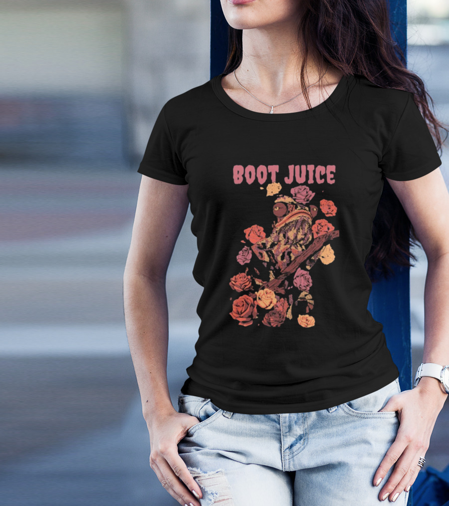 Boot Juice Chameleon Surrounded By Colorful Roses T-Shirt