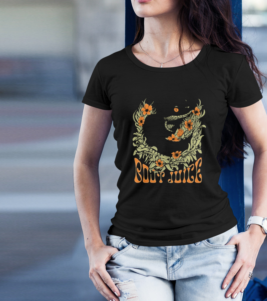 Boot Juice Snake With Floral Wreath And Orange Flowers T-Shirt