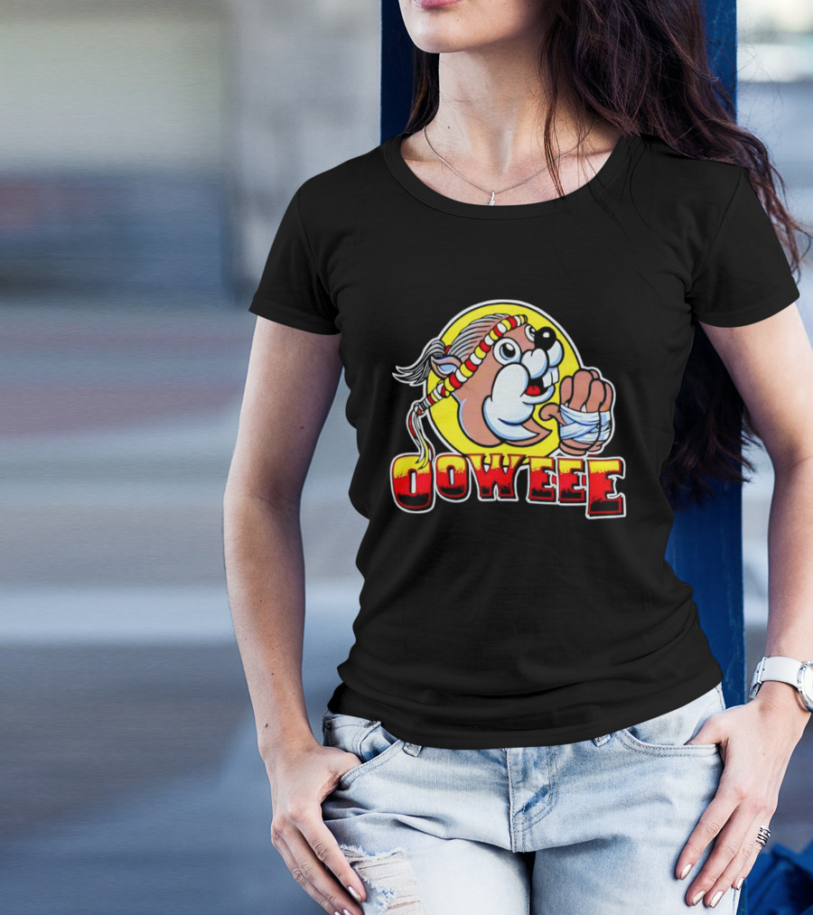 Buc-ee's Ooweee Muay Thai Beaver With Headband And Wrapped Fist T-Shirt