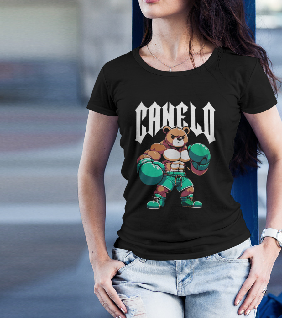Canelo Bear Boxing Cartoon Bear With Gloves And Shorts T-Shirt