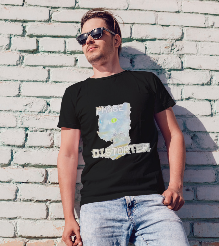 Cat Phase Distorter Optical Effect With Colorful Eyes T-Shirt