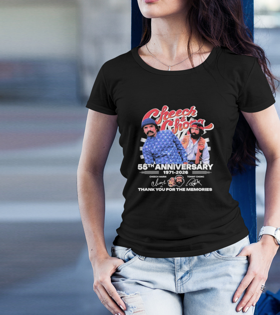 Cheech And Chong 55th Anniversary 1971-2026 Thank You For The Memories Signatures T-Shirt