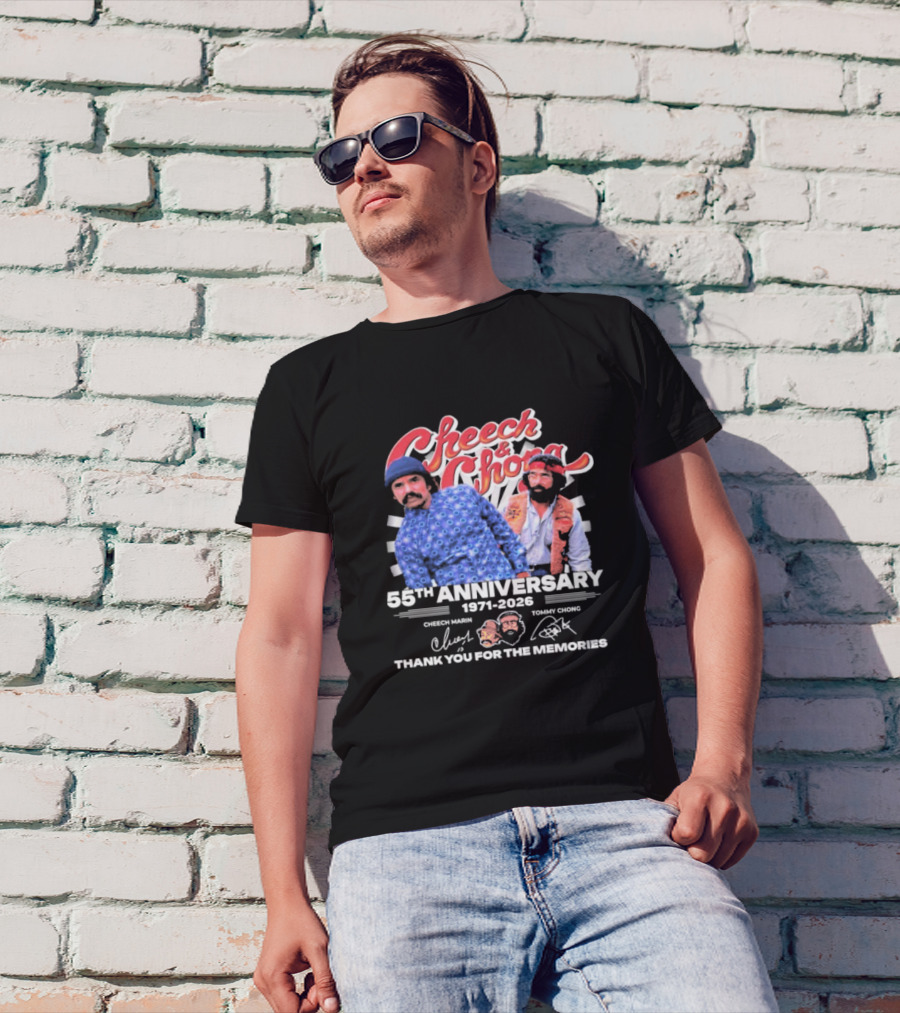 Cheech And Chong 55th Anniversary 1971-2026 Thank You For The Memories Signatures T-Shirt