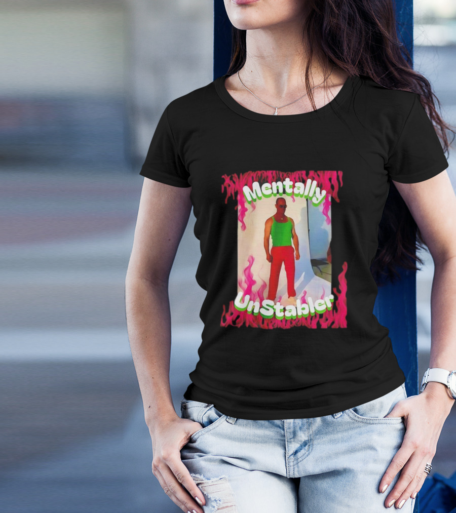 Mentally Unstabler Flaming Outfit Vibrant Red Pants T-Shirt