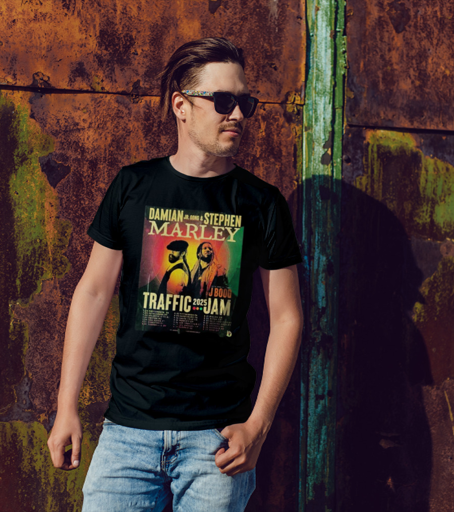 Damian Jr. Gong Marley Stephen Marley Traffic Jam 2025 J Boog Tour Dates T-Shirt