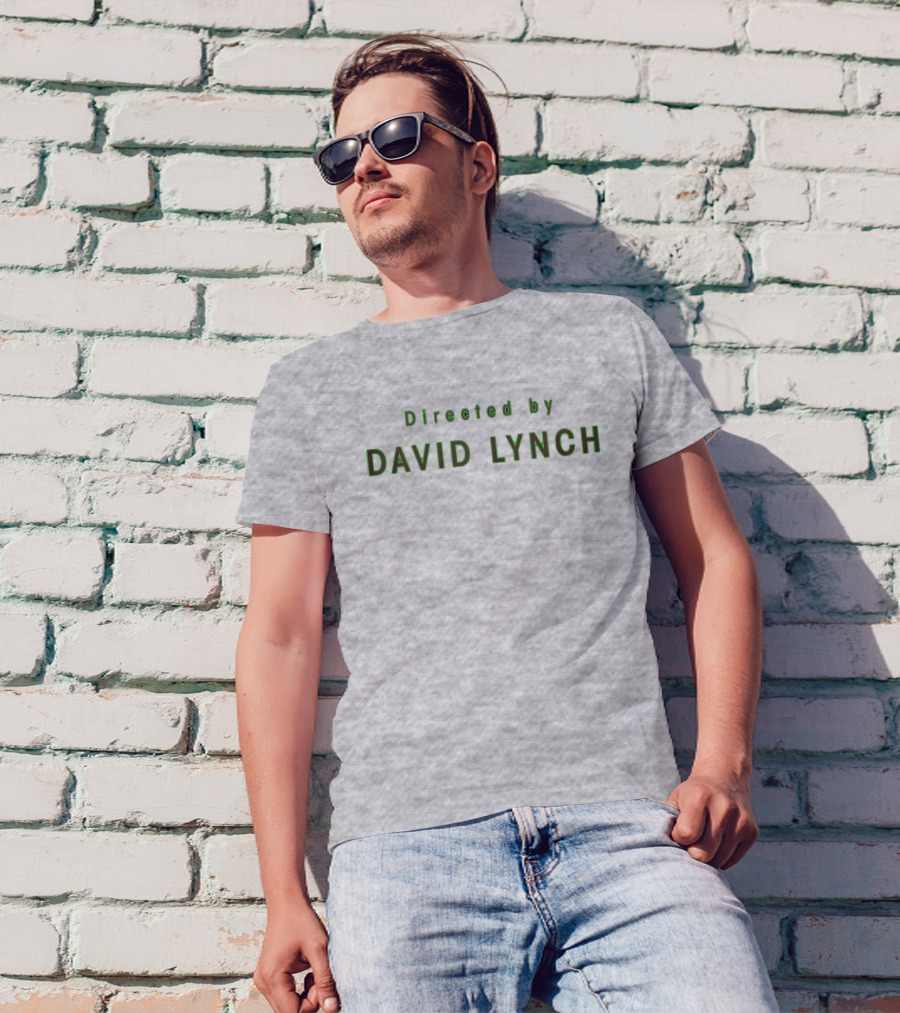 Directed By David Lynch Text In Green Letters T-Shirt