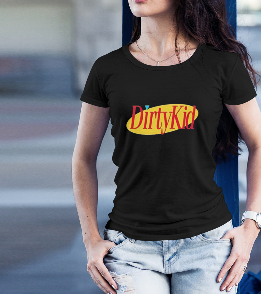 Dirty Kid Oval Bold Red Yellow Oval Style T-Shirt