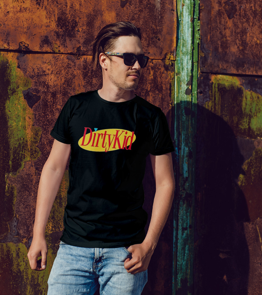 Dirty Kid Oval Bold Red Yellow Oval Style T-Shirt
