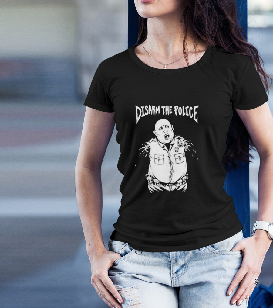 Disarm The Police Cartoon Officer Pop Art Style T-Shirt