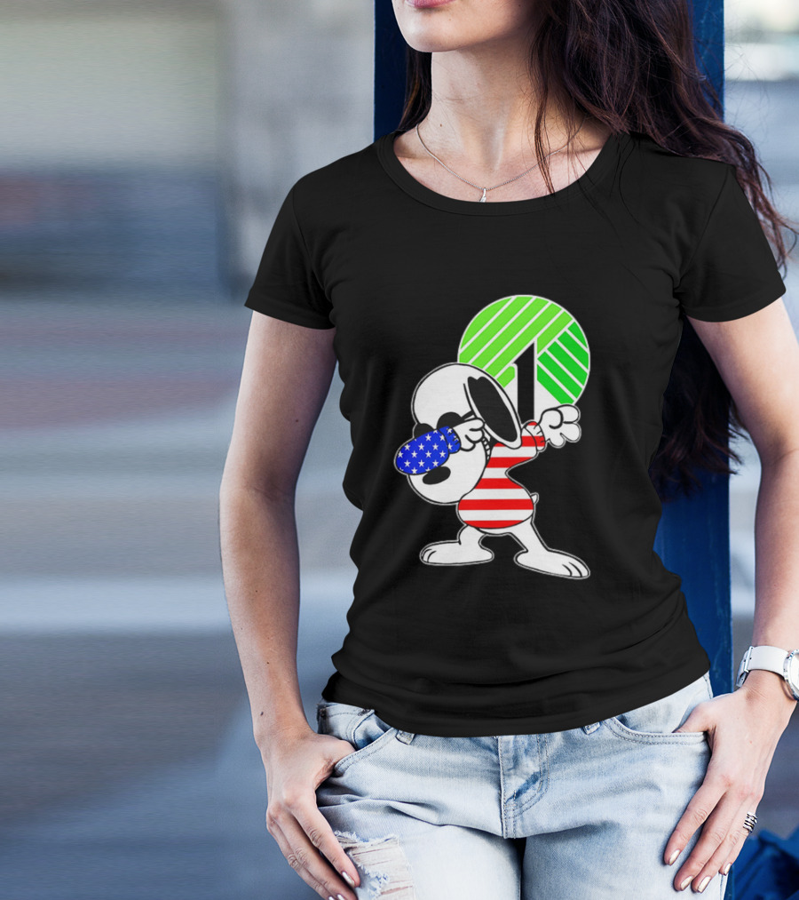 Dollar Tree Snoopy Dabbing American Flag Costume T-Shirt