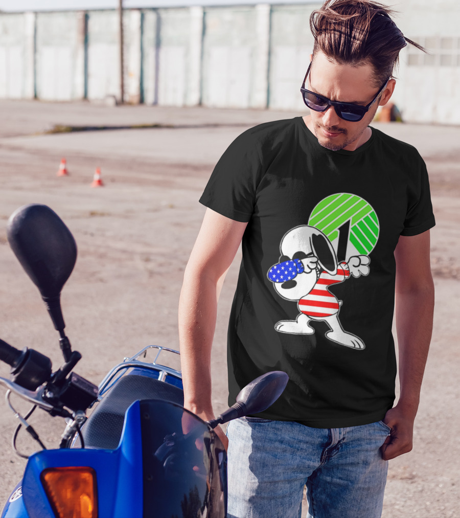 Dollar Tree Snoopy Dabbing American Flag Costume T-Shirt