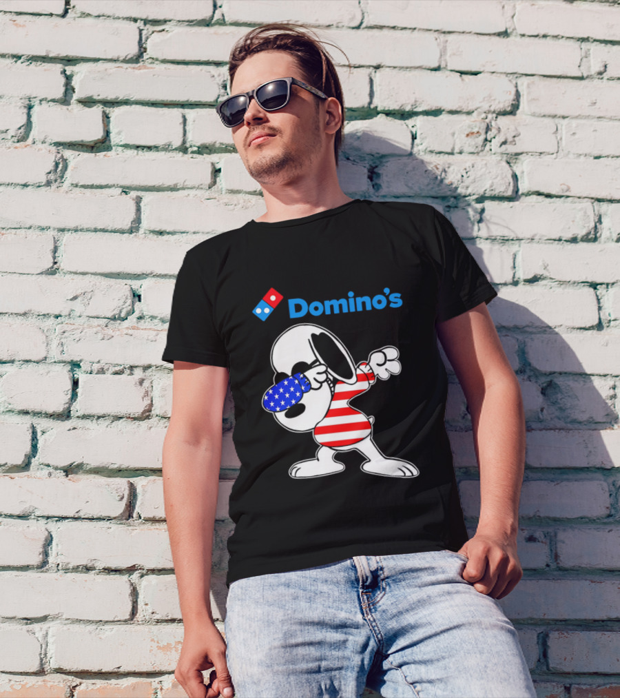 Domino’s Snoopy Dabbing American Flag Style T-Shirt