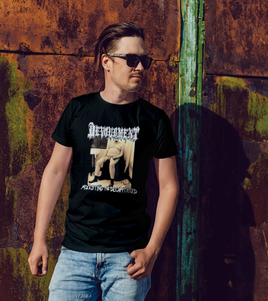 Devourment Molesting The Decapitated Graphic With Figure And Text T-Shirt