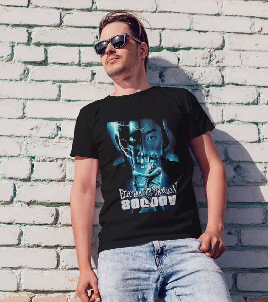 Electric Dragon 80,000 V Lightning Samurai Face Montage T-Shirt