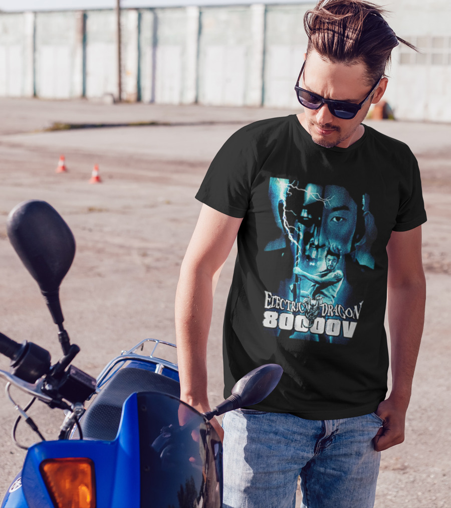 Electric Dragon 80,000 V Lightning Samurai Face Montage T-Shirt
