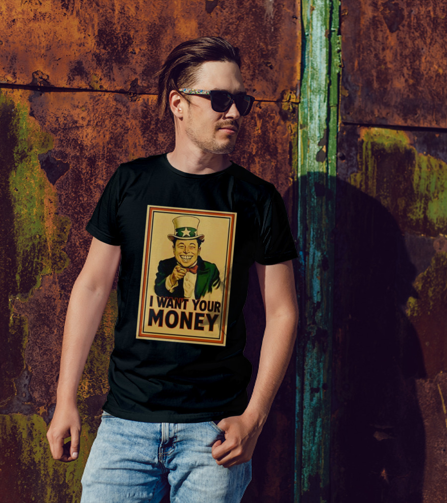 Elon Musk Uncle Sam I Want Your Money Style T-Shirt