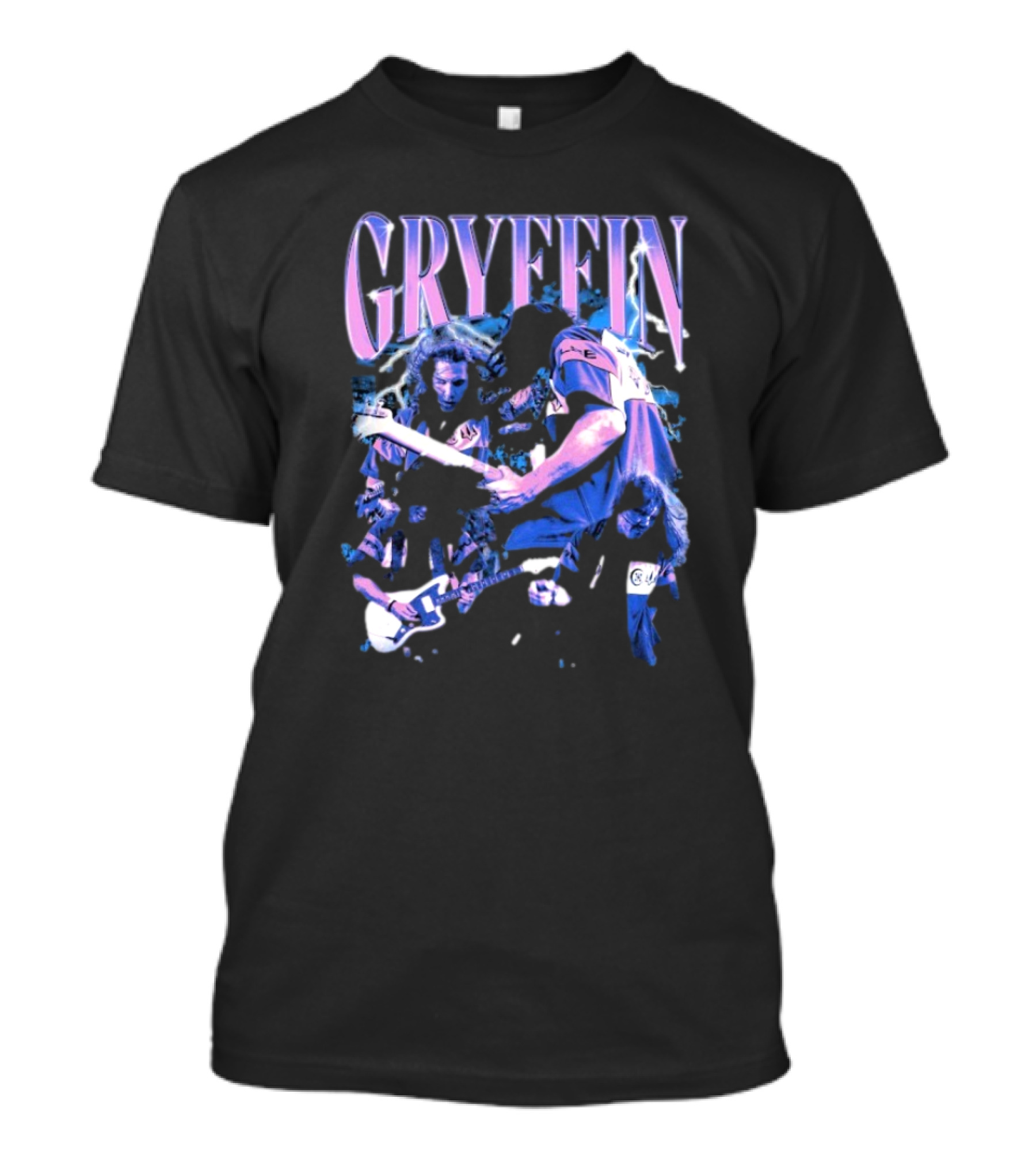 Gryffin Vintage Concert Montage Electric Guitar Rock Scene T-Shirt