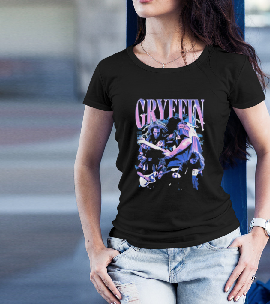 Gryffin Vintage Concert Montage Electric Guitar Rock Scene T-Shirt