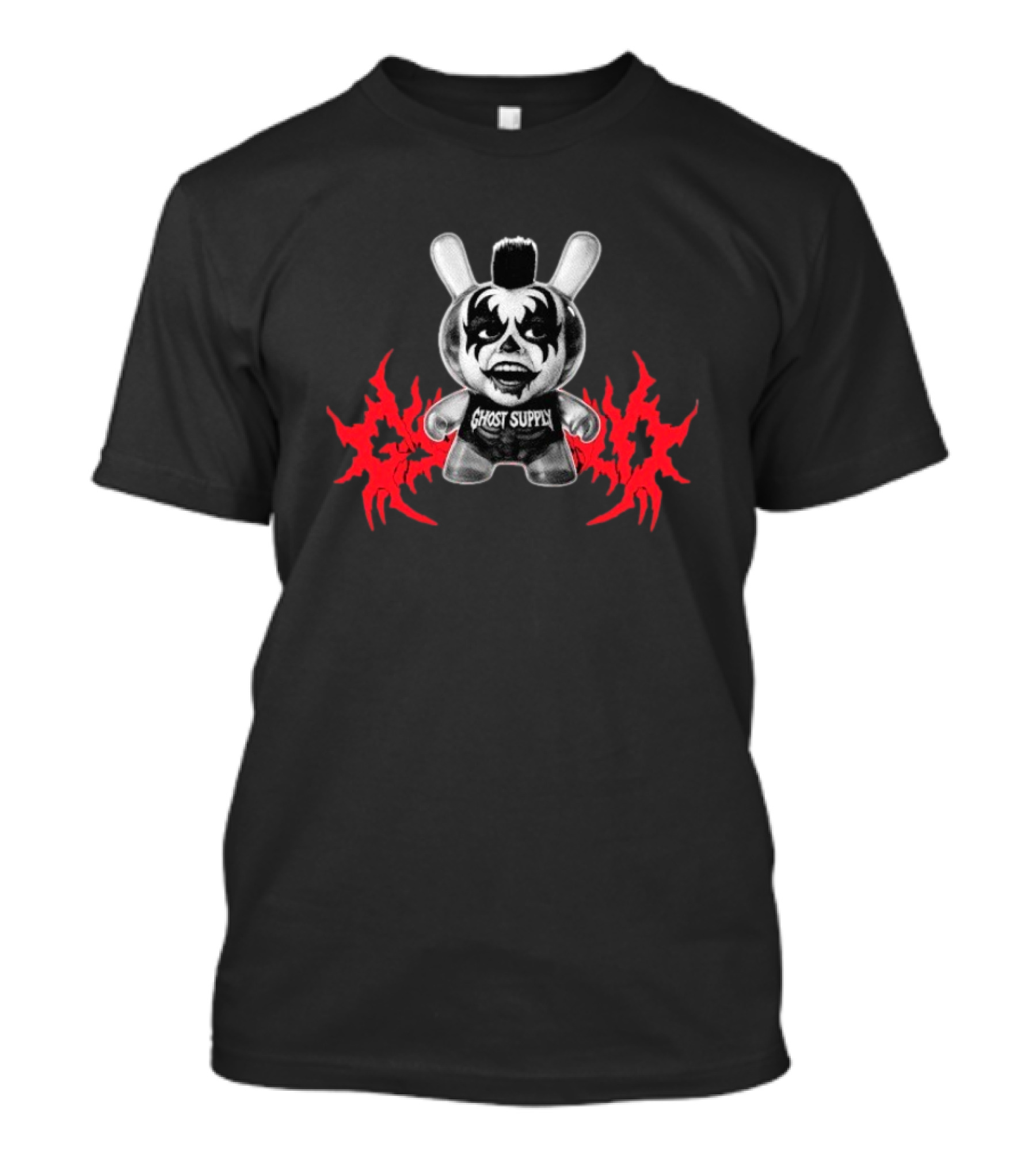 Ghost Supply Bunny Rock Face Paint Red Flames T-Shirt