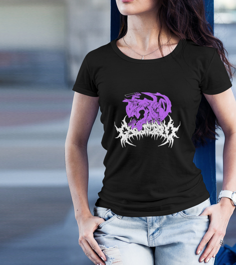 Ghost Supply Duel Purple Dragon With White Text T-Shirt