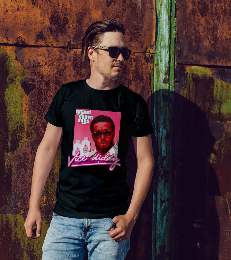 Grand Theft Anus Vice Diddy Johnson's Baby Oil Parody T-Shirt