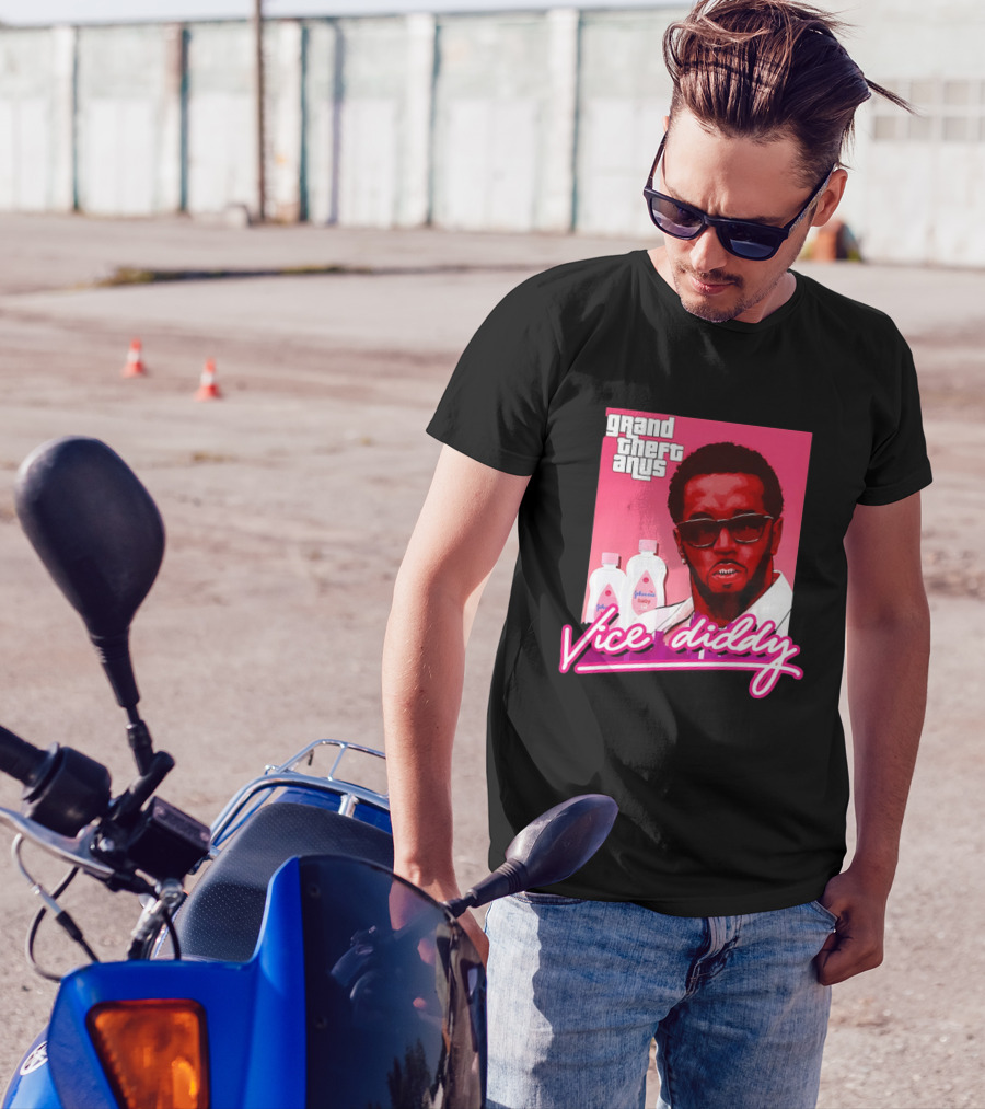 Grand Theft Anus Vice Diddy Johnson's Baby Oil Parody T-Shirt