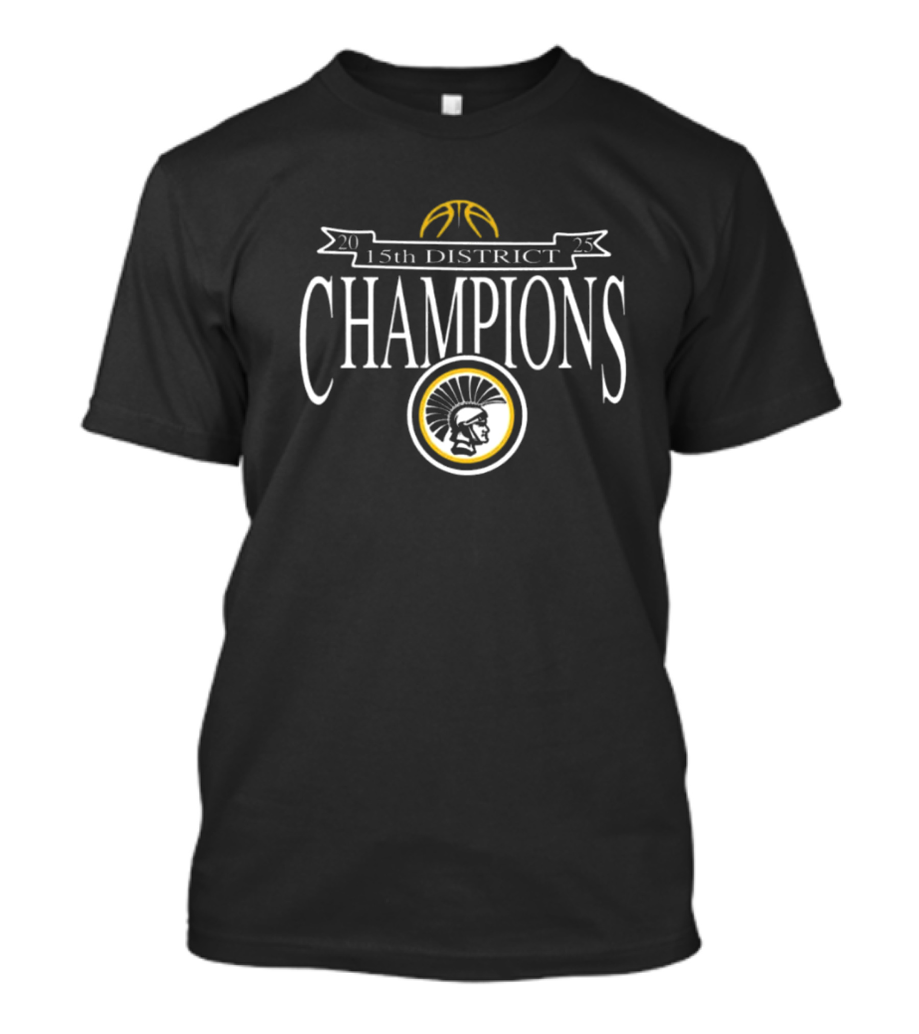 2025 Trojans 15th District Champions Basketball Spartan Icon T-Shirt