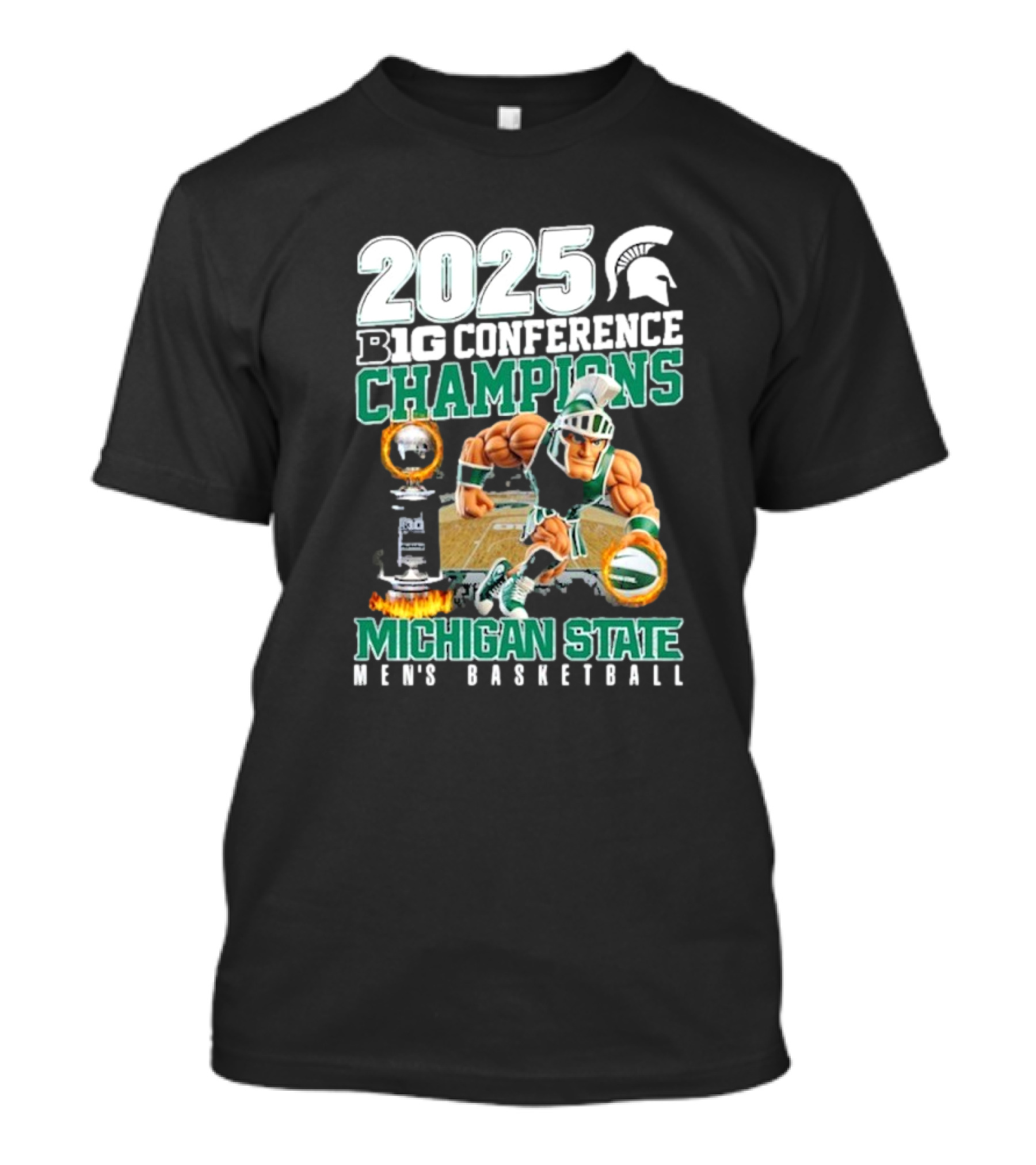 2025 B1G Conference Champions Michigan State Spartans Men's Basketball T-Shirt
