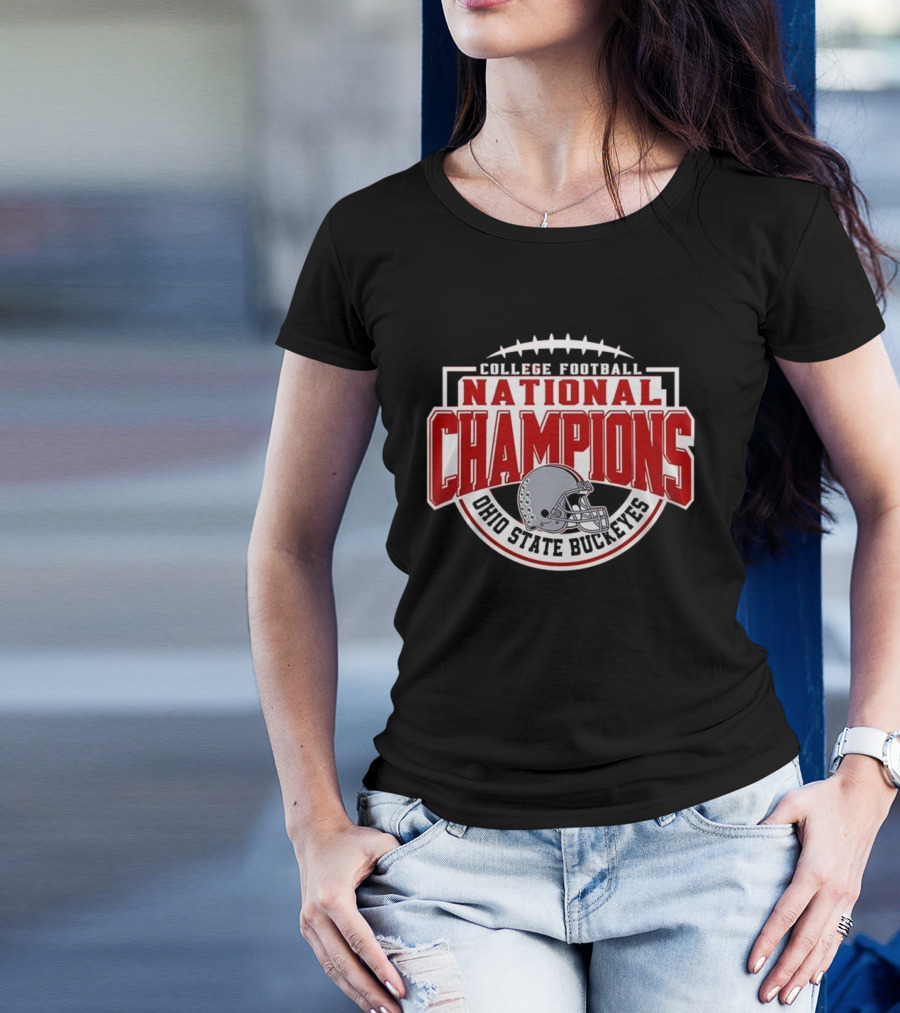 2025 College Football National Champions Ohio State Buckeyes Helmet T-Shirt