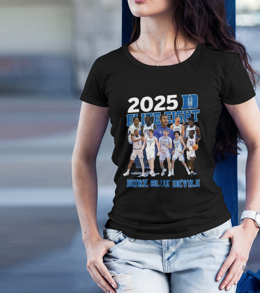 2025 Elite Eight Duke Blue Devils Men’s Basketball Team Players Celebration T-Shirt
