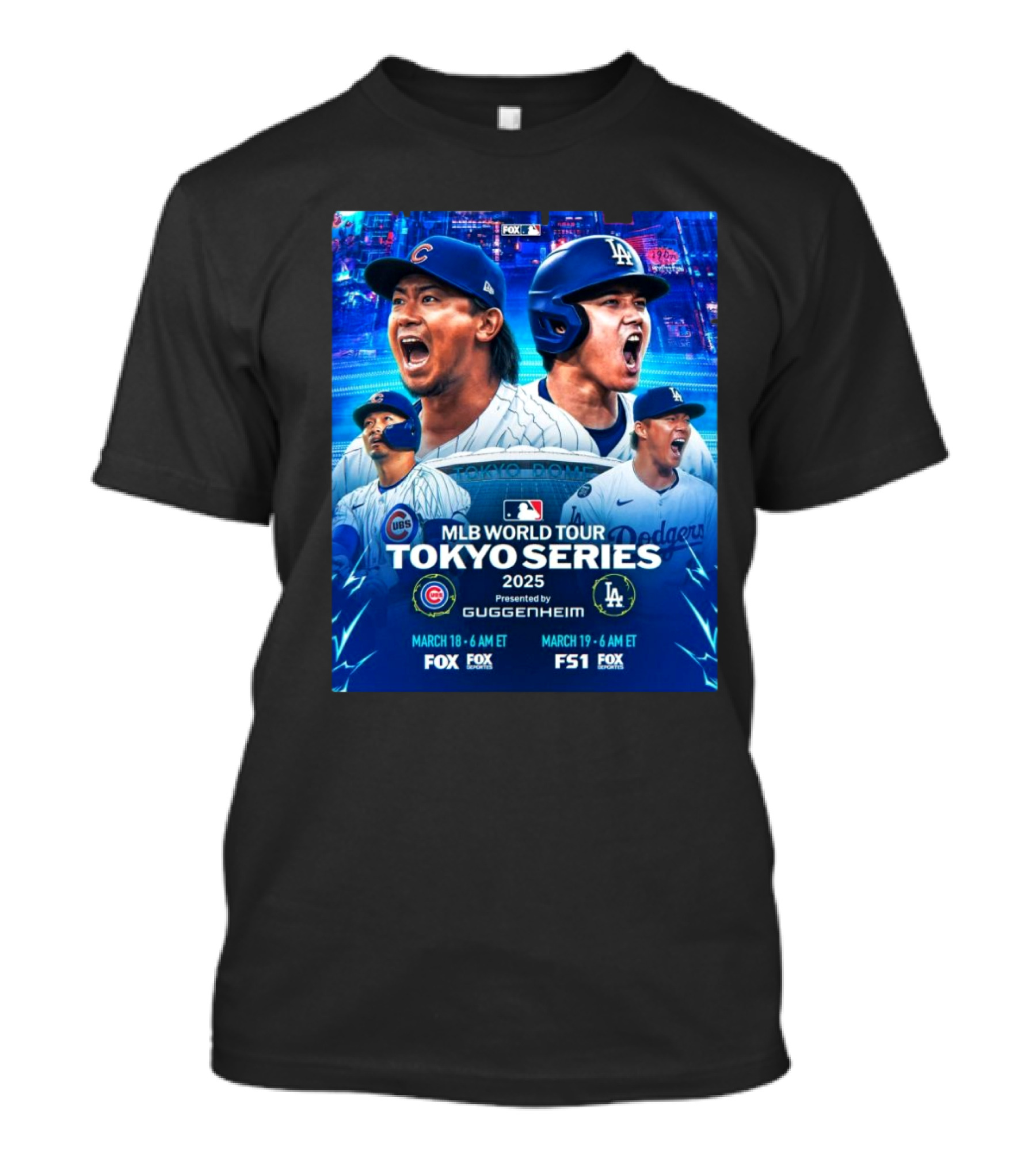 MLB World Tour Tokyo Series 2025 Los Angeles Dodgers Vs Chicago Cubs At Tokyo Dome March 18-19 Fox Sports T-Shirt