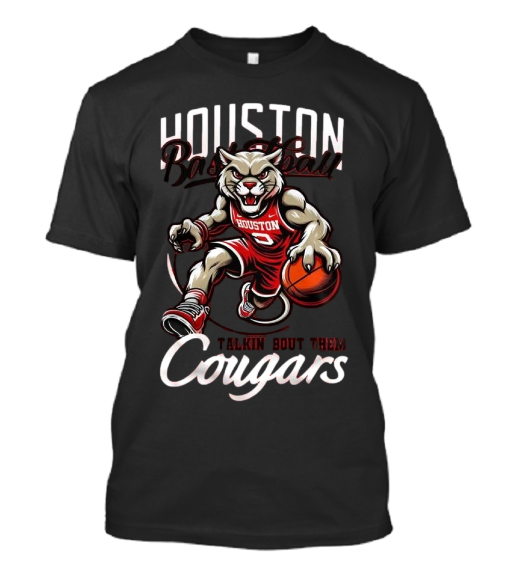 Houston Basketball Talkin Bout Them Cougars 2025 NCAA Final Four Mascot T-Shirt