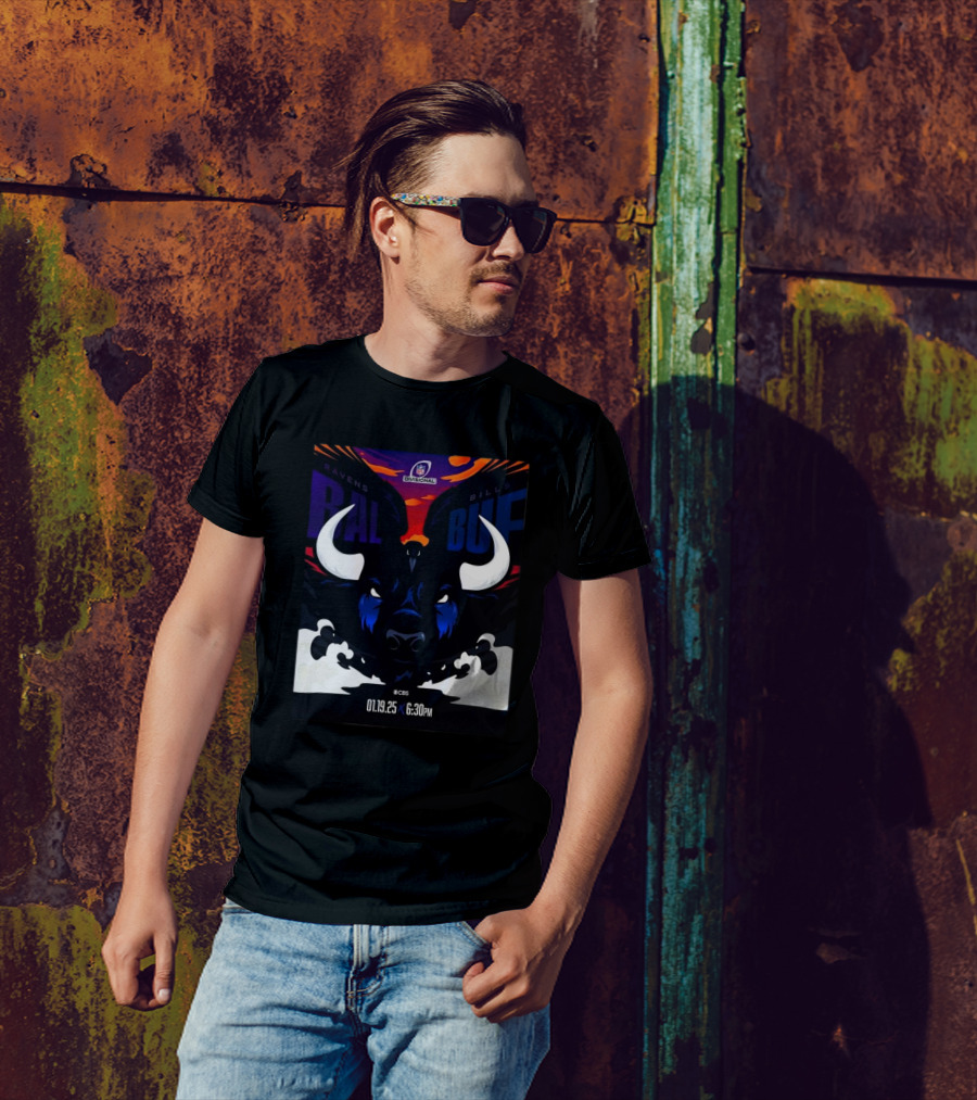 2025 NFL Divisional Matchup Baltimore Ravens Vs Buffalo Bills CBS 01.19.25 6:30 PM T-Shirt
