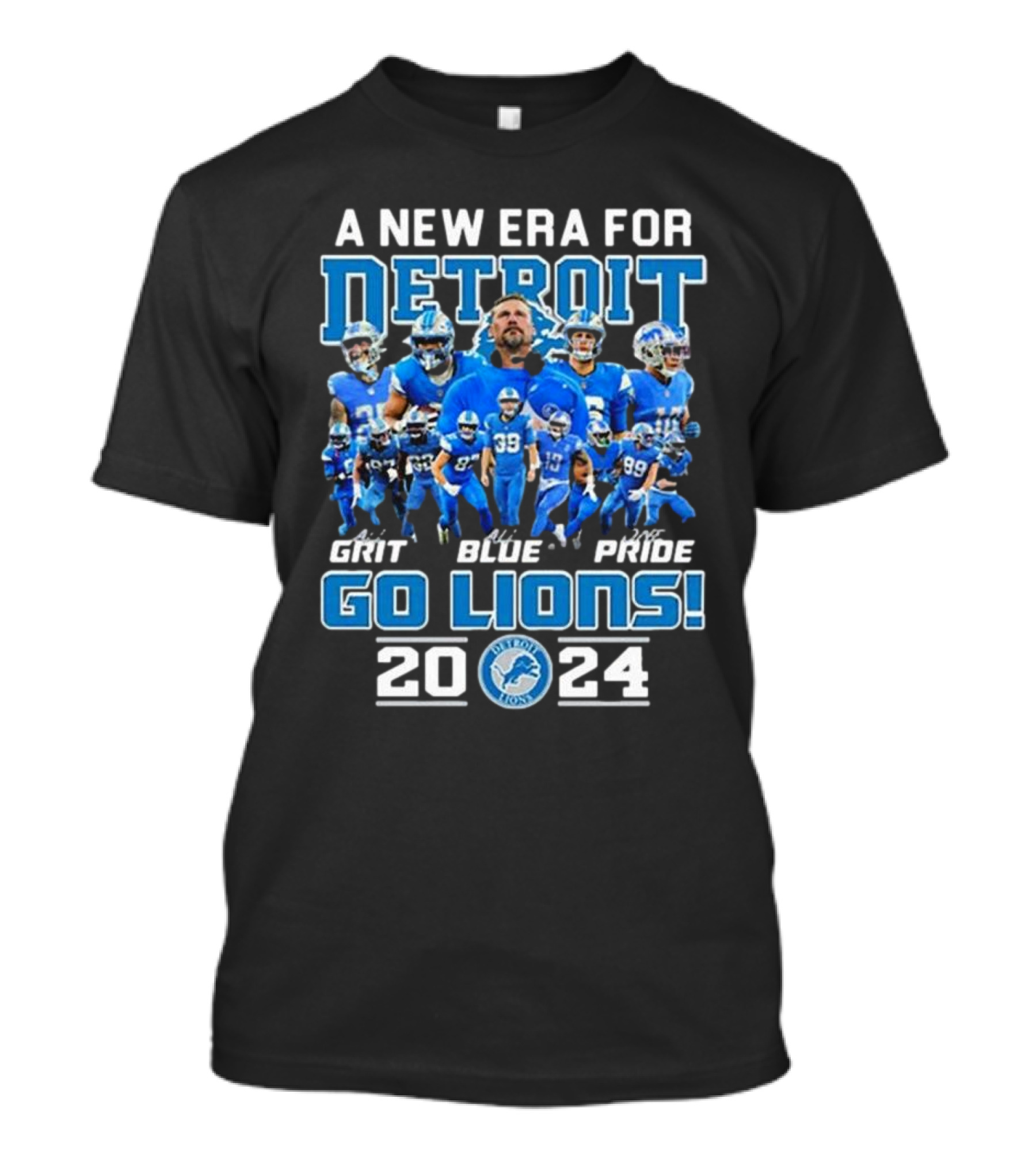 A New Era For Detroit Lions 2024 Grit Blue Pride Go Lions T-Shirt